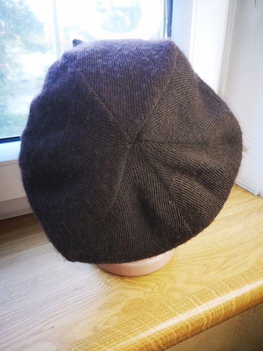 Берет шапка жиночий теплий коричневий