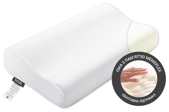 Подушка анатомічна Sonex Basic Memory з пам'яттю 40x60x11/9 см Біла