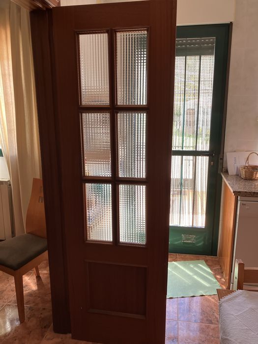 Porta dupla Interior Madeira e vidro