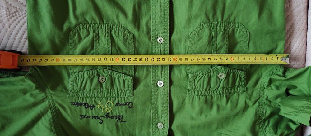 Jeansy ocieplane chłopięce 152 + koszula reporter 152 + longsleev