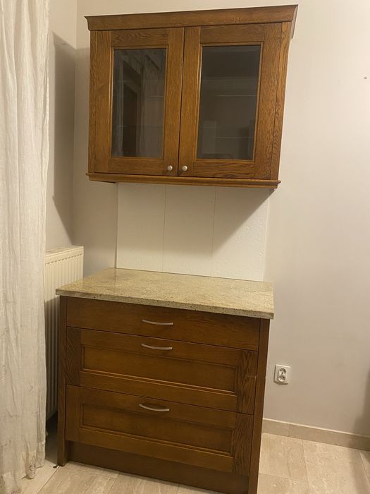 Meble Kuchenne Dębowe z Blatem Kamiennym