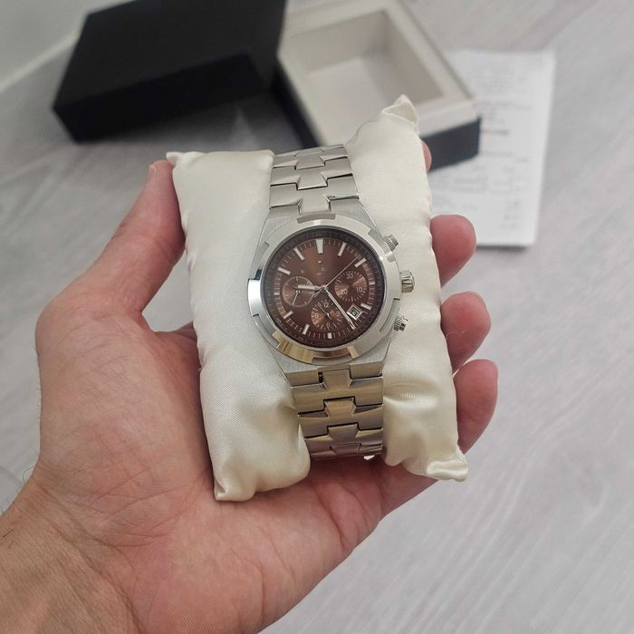 Relógio Automático Overseas Chronograph Castanho
