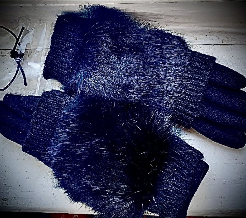 Митинки меховые вязаные