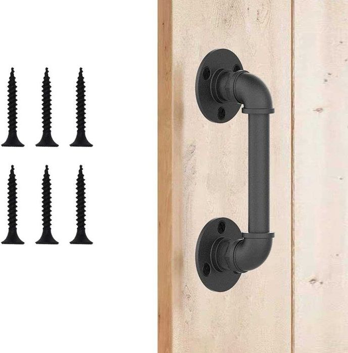 CCJH klamka do drzwi przesuwnych w stylu retro, 1 szt., czarna