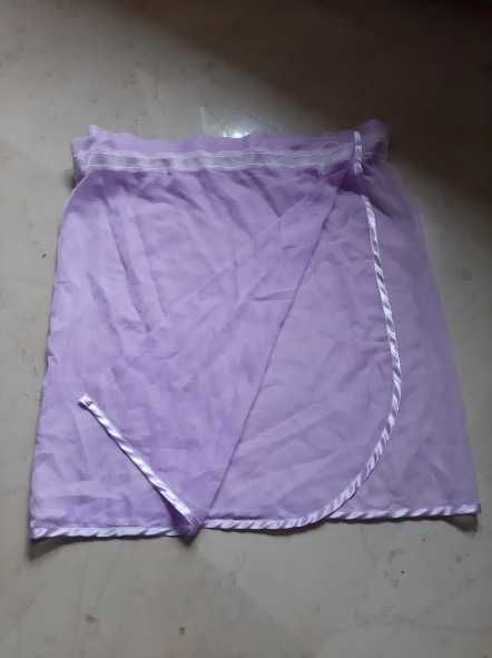 Nowa firana woal róż-fiolet na okno 150 cm o wysokości 85 cm