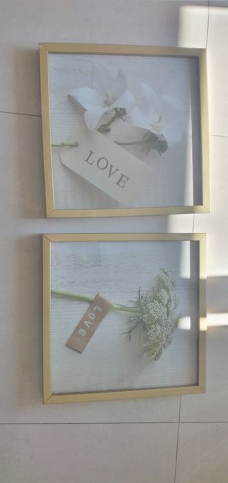 Quadros com moldura dourada