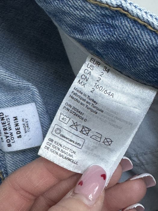 Jeansy spodnie denim boyfriend damskie XS 34