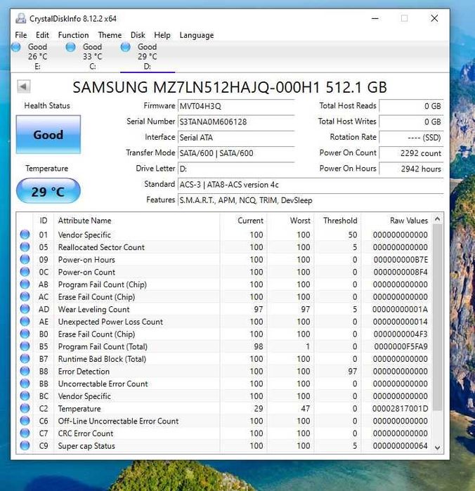 SSD диск Samsung SATA 512 gb