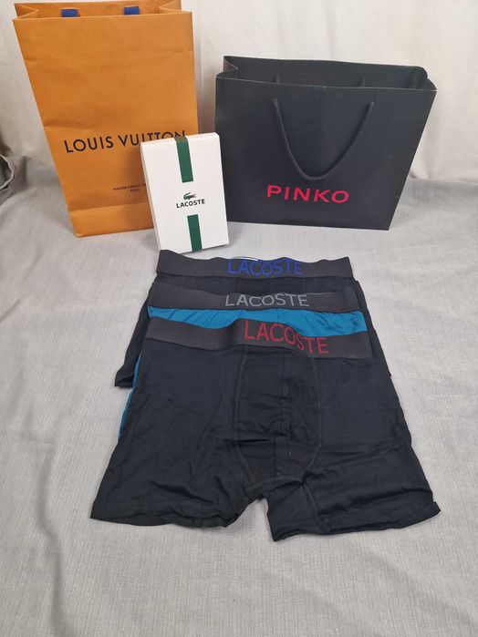 Męska bielizna 3pak Lacoste bokserki kolory premium M-XXL