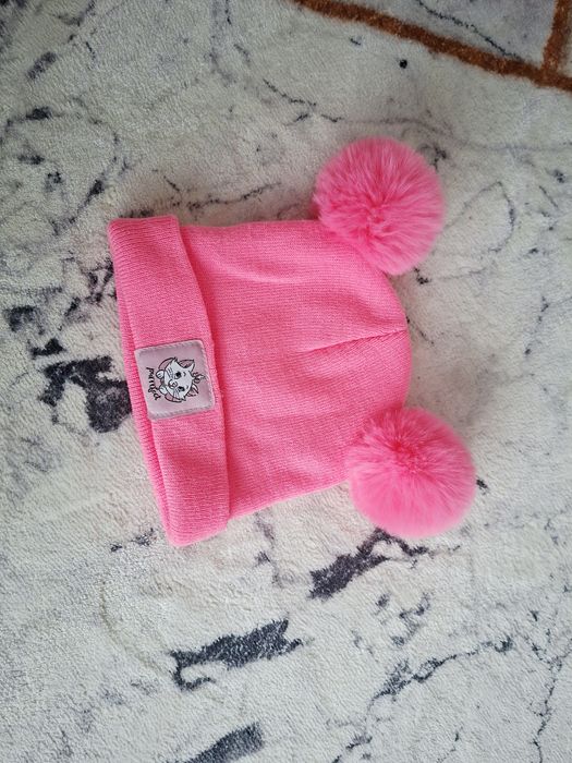 Czapka dziewczęca zimowa różowa 9-12mc