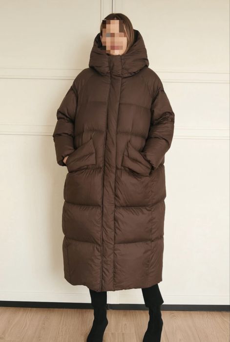 Plaszcz czekolada puch M