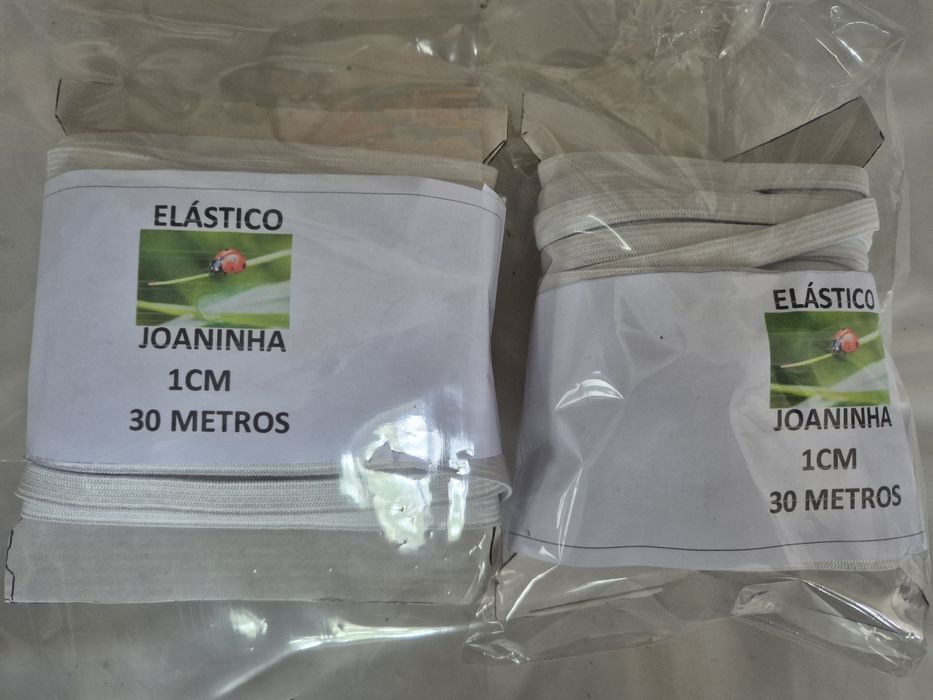 Elástico com 1 cm de espessura e com várias espessuras branco e preto