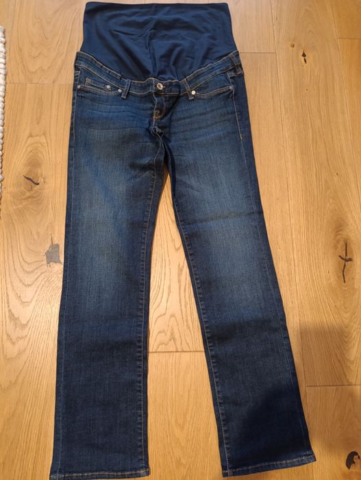 Jeansy ciążowe H&M Mama 44, 2 sukienki,rajstopy,getry
