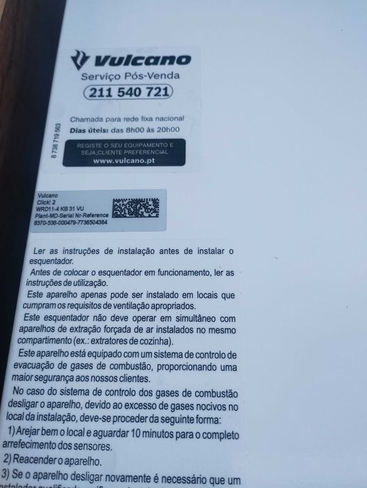 Esquentador botano/propano NOVO