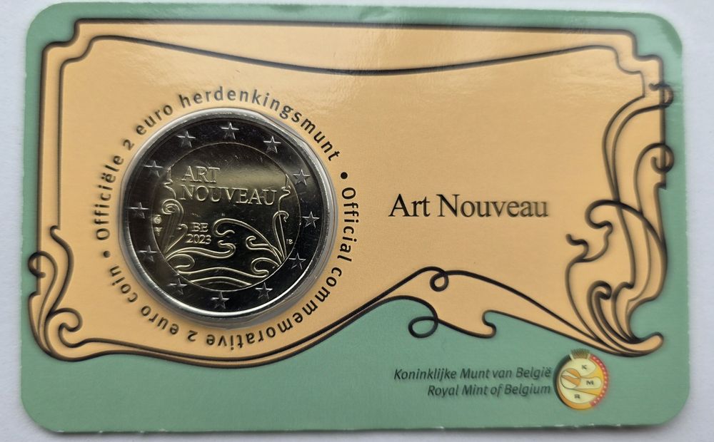 Coincard  2 eur Bélgica  2023 arte nova