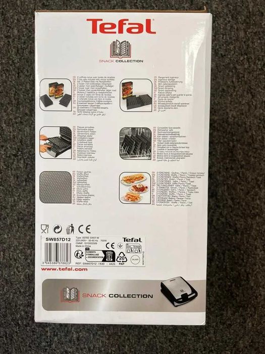 Мультимейкер (бутербродниця-вафельниця-гриль) Tefal SW857D12 Новий!