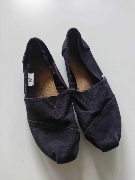 Toms czarne espadryle bawełna skóra 40 unisex