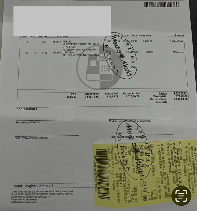 iPhone 13 128GB – BIAŁY