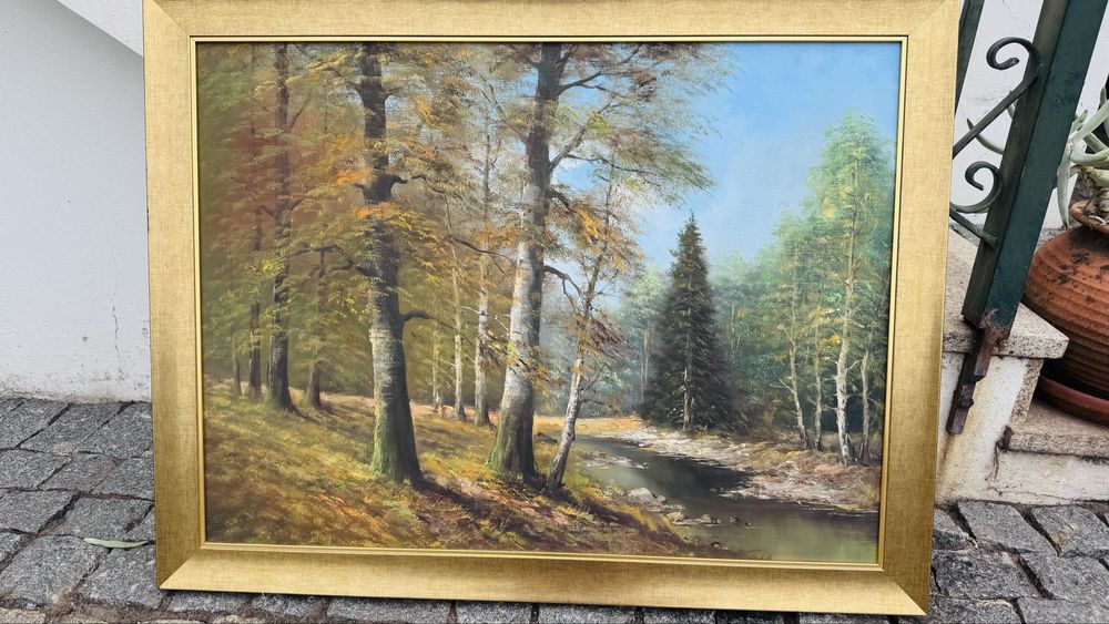 Quadro pintado a oleo 90/69.5 cm