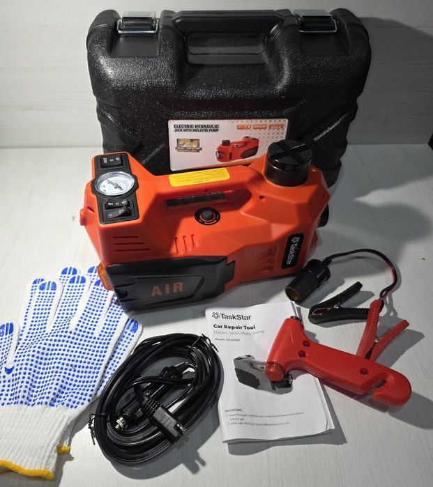 *Elektryczny Podnośnik Hydrauliczny 2w1 TaskStar + Kompresor | ZESTAW*