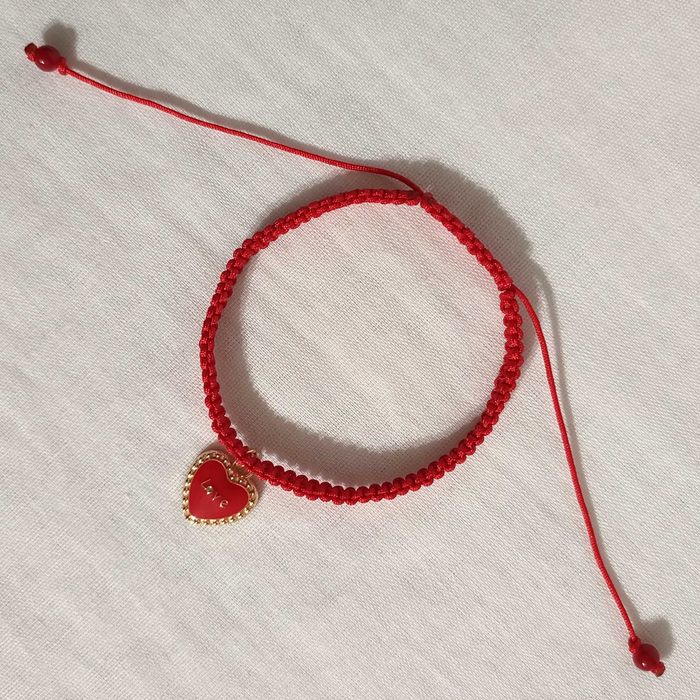 B500 Bransoletka Serce makrama pleciona Handmade Rękodzieło