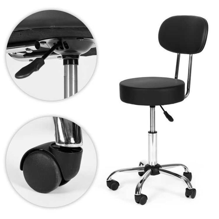 Fotel kosmetyczny obrotowy z oparciem medyczny regulowany