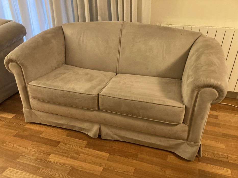 Sofá-cama de camurça