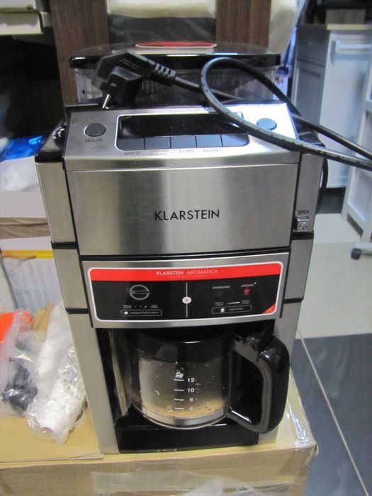Ekspres do kawy z młynkiem na kawę ziarnistą stal Klarstein Aromatica