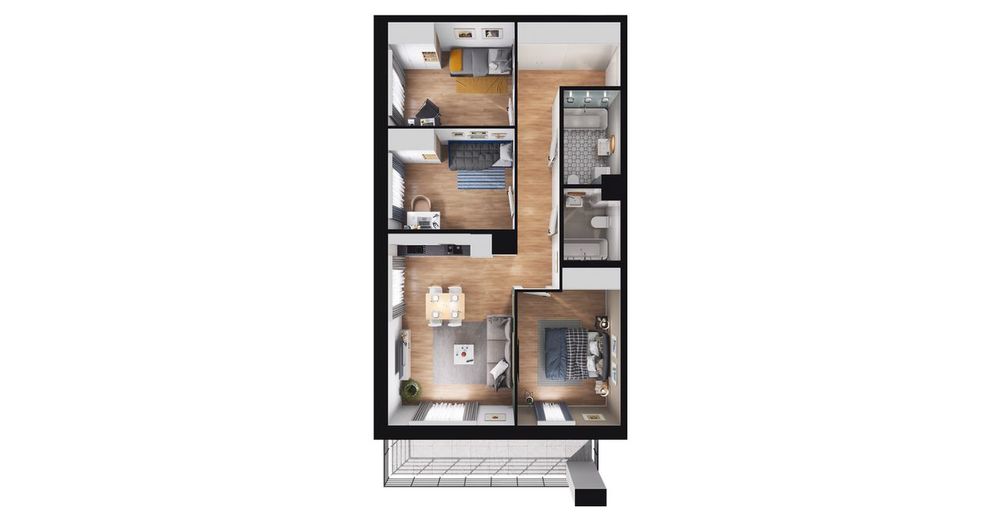 4-pokojowe mieszkanie 70m2 + balkon Bezpośrednio