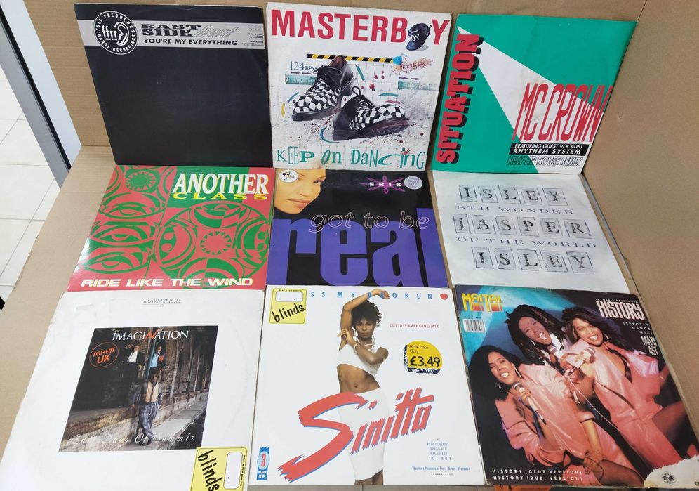 Vinil. Lote 48 Maxis Eletrônica, Techno, House, Italo disco.