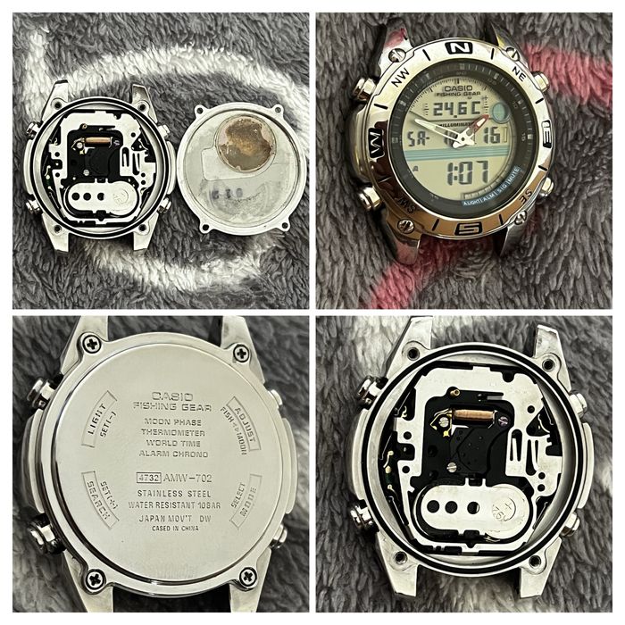 Годинник casio amw 702 fishing gear,для риболовлі, stainless steel