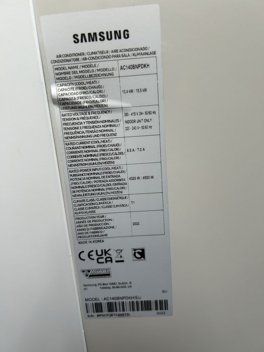 Ar condicionado vertical 48 000BTU
