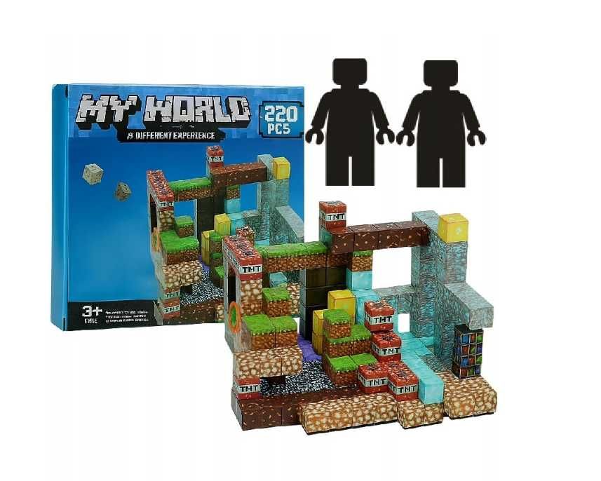 Klocki konstrukcyjne magnetyczne 220 szt. mocne neodymowe magnesy NOWE