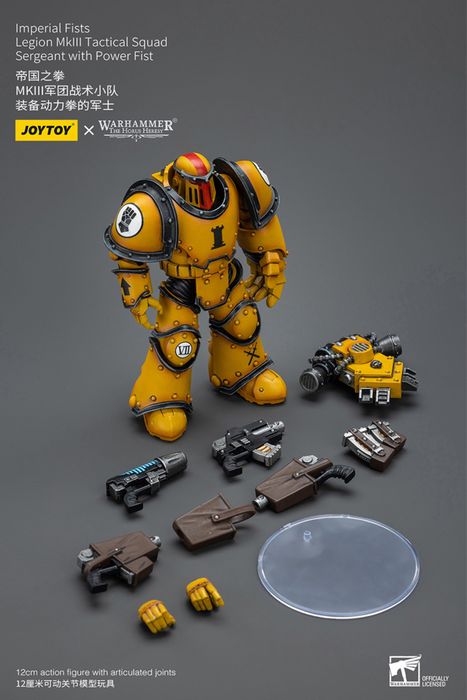 Фігурка warhammer40k JoyToy Imperial Fists MkIII Tactical Sergeant with Power Fist 1/18