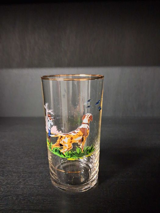 Colecção Copos - Copo Vintage com Motivos de Caça