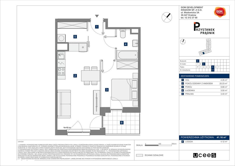 2-pokojowe mieszkanie 41m2 + loggia Bez Prowizji