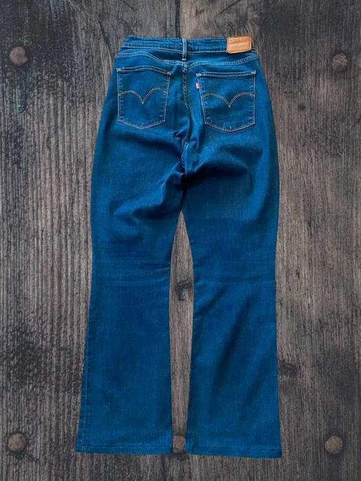 Spodnie damskie jeansy Levis 725 high rise bootcut navy granatowy popular Pinterest 31