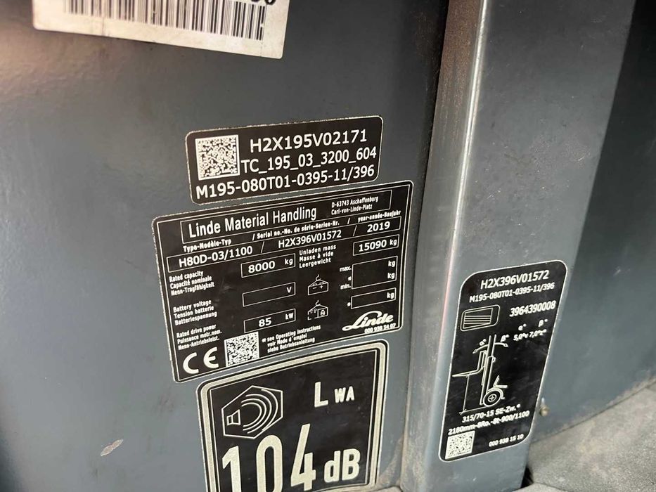 Wózek widłowy Linde H80D-03/1100 Triplex Przesuw Pozycjoner 2019 rok