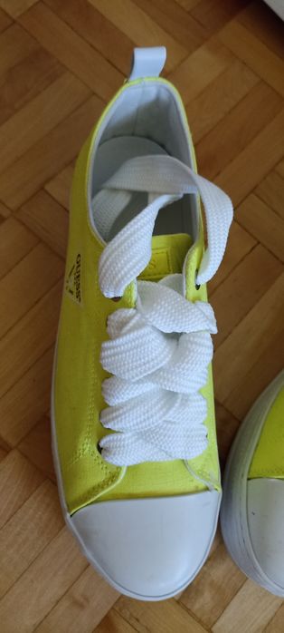 Trampki tenisówki Guess neonowo żółte 40