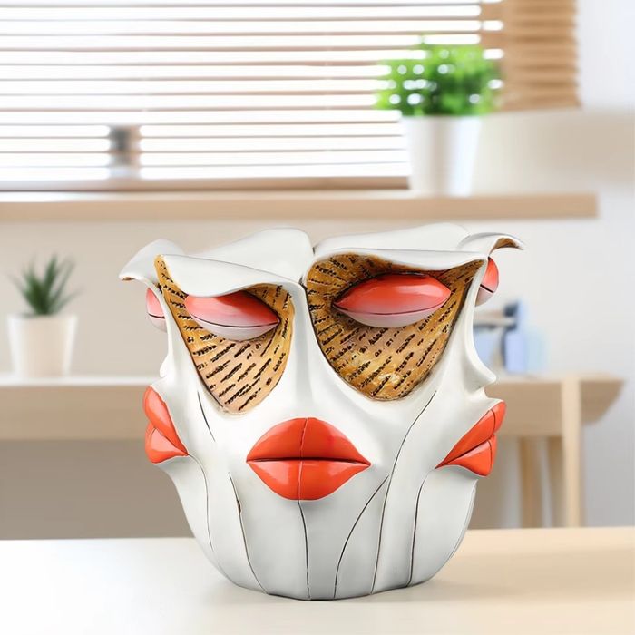 Vasos resina pintado á mão