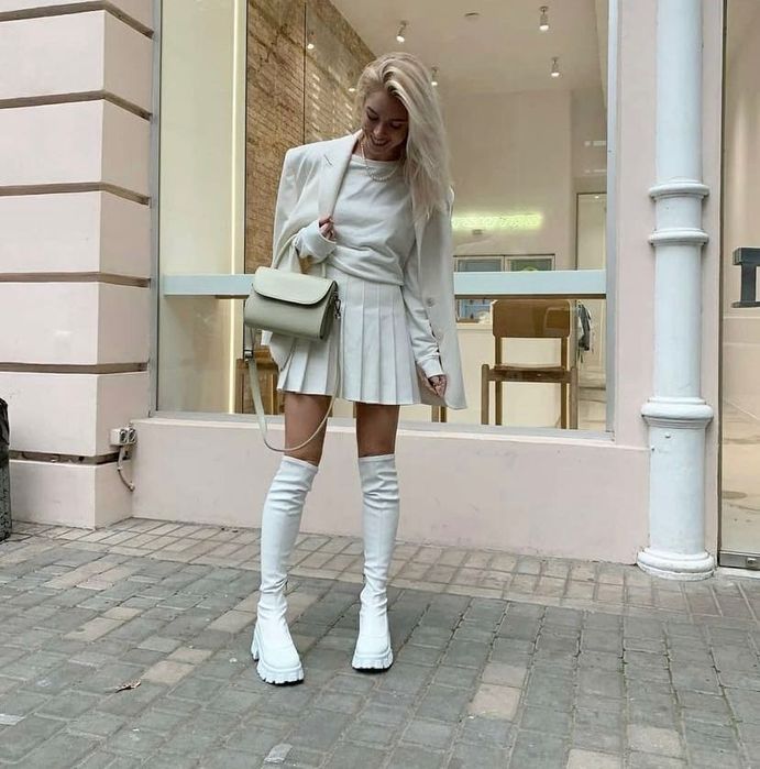 Білі ботфорти 37 розмір