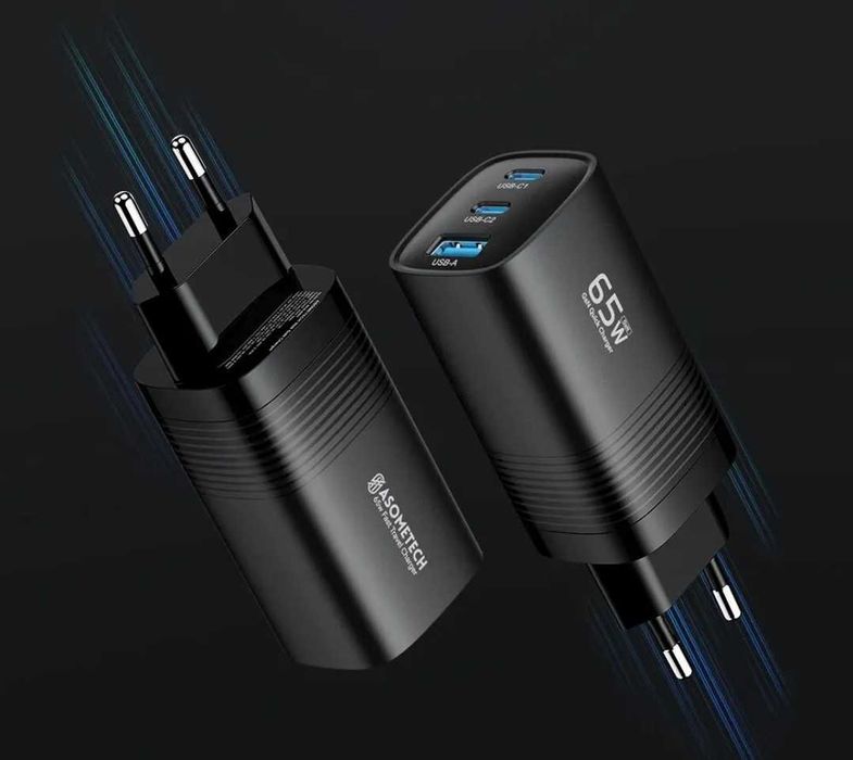 Szybka ładowarka sieciowa usb-c /usb o  mocy 65W