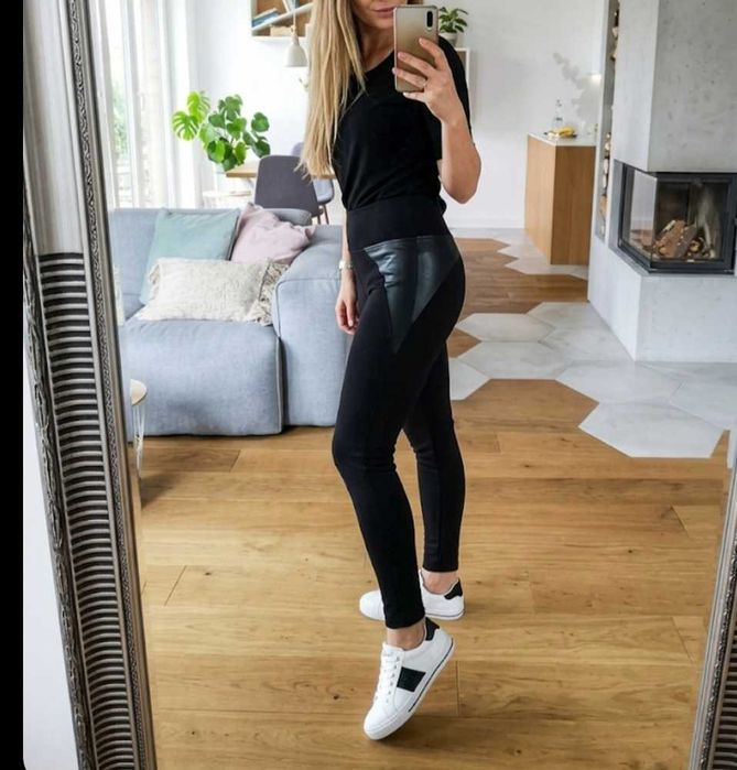Spodnie legginsy z eko skóra Mielczarkowski