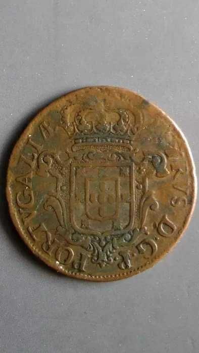 Moeda RARA D. Pedro Príncipe Regente 10 reis 1683 cobre