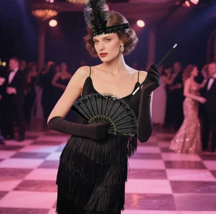 4w1 akcesoria Flapper GATSBY lata 20 przebranie bal halloween