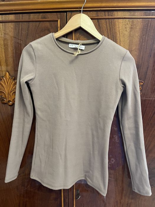Longsleeve z bawełny prążkowane Ohwoman