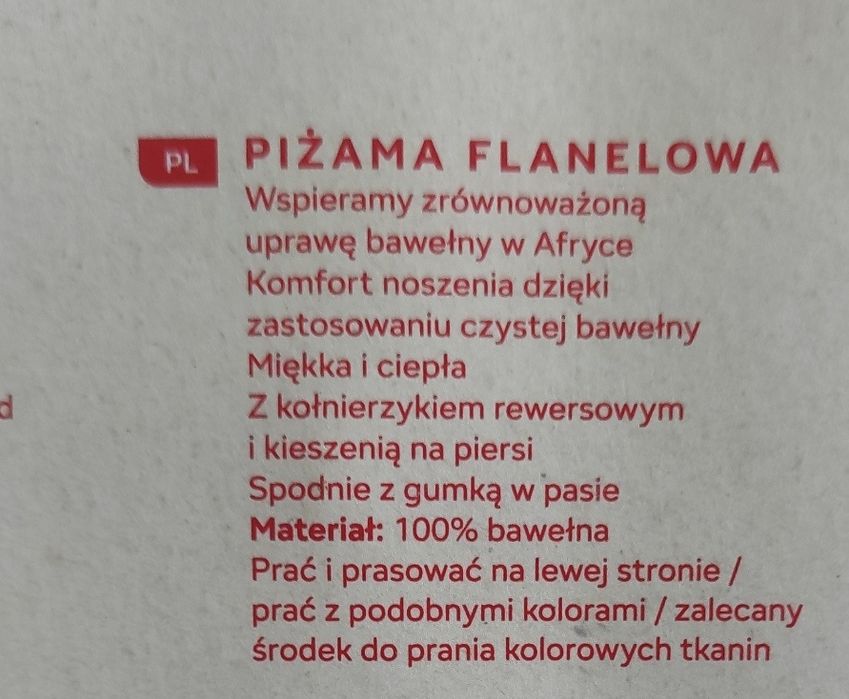 Piżama męska flanelowa XL