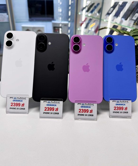 Telefon Smartfon iPhone 16 128GB Bat. 90+ Gwarancja!