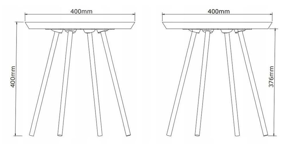 STOLIK okrągły NYBO JYSK 40x40cm dąb/czarny