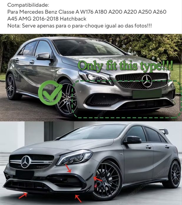 SPOILER LIP FRONTAL  para a180 15-18 look AMG45